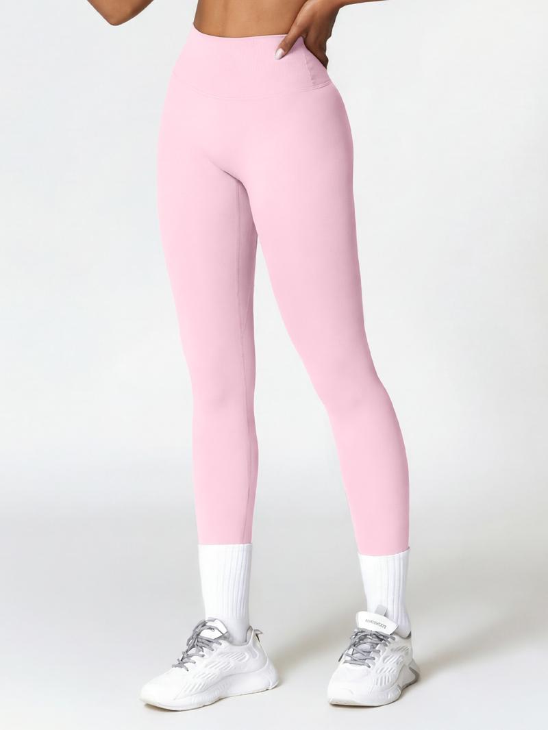 Women's High Waisted Sports Leggings, Solid Color High Stretch Skinny Pants, Ladies Sportswear for Indoor and Outdoor Wear