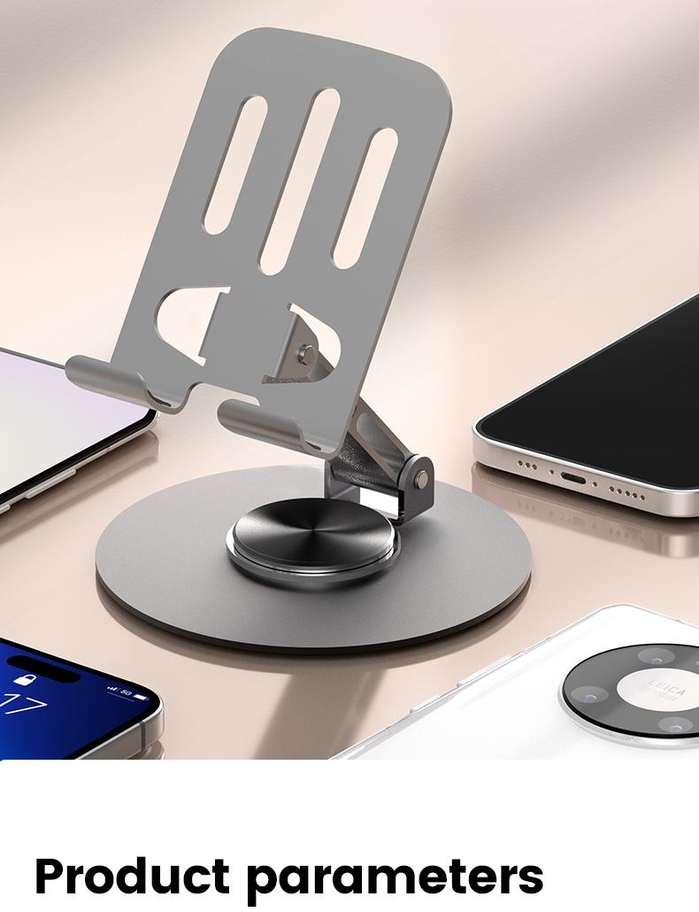 Tablet Stand Phone Holder for Desk/Office, 360 Rotating/Adjustable, Compatible with iPad Pro Air Mini, iPhone, Samsung, E-Reader, Kindle, and All Tablets