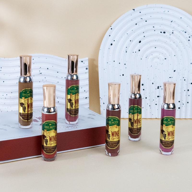 Red wine bottle lip dye set six-color lip gloss that is not easy to stick to the cup and does not fade easily matte matte lipstick elvive glycolic gloss liquid lip glossy lip woman labiales Mousse Tint Lipglass