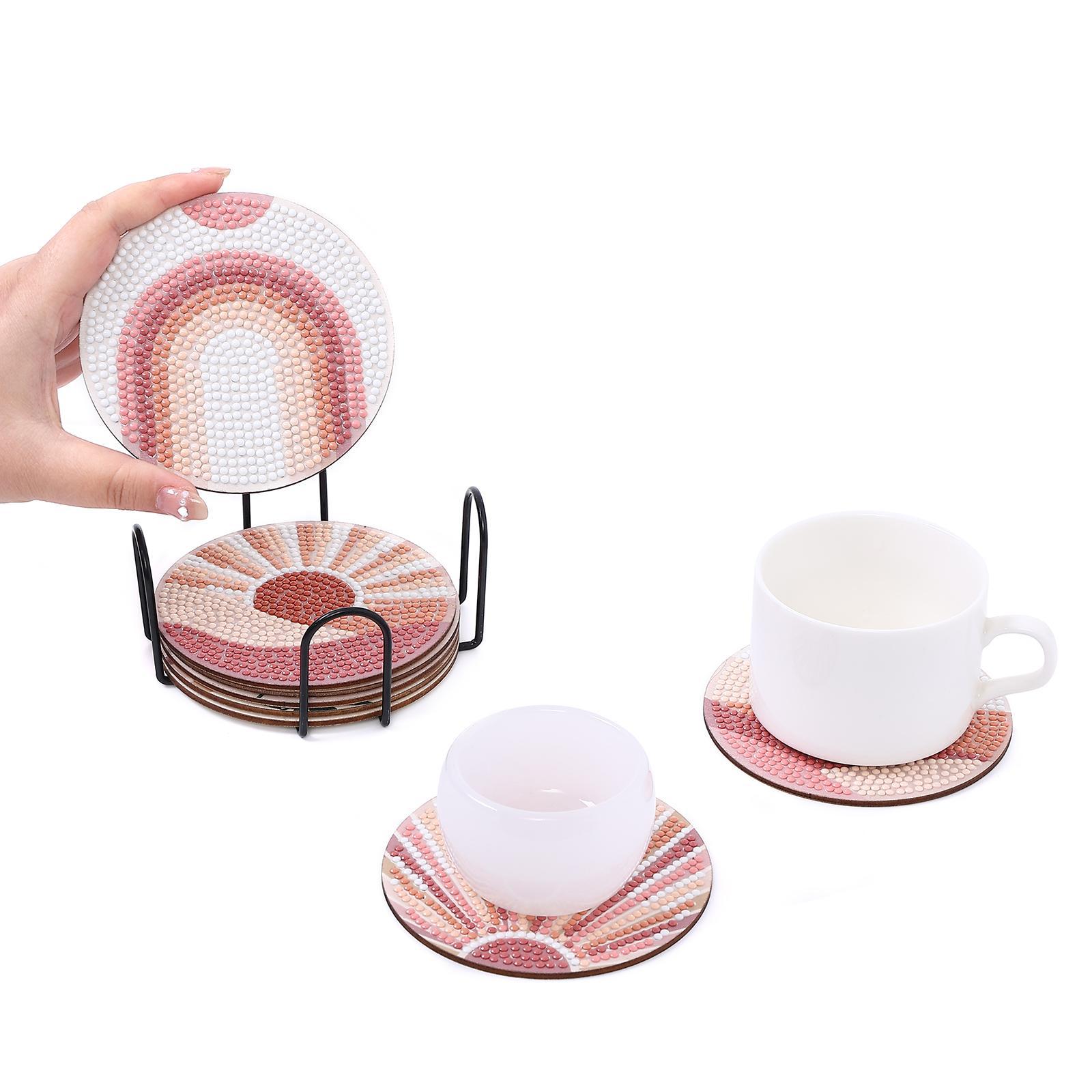 Pastel-Colored Landscape Pattern DIY Diamond Art Painting Coasters, 8 Counts Wooden Round Table Decorative Cup Mats with Stand for Display to Add Style for Home, Kitchen and Coffee Shop #GLOBAL PICKS Pastel-Colored Landscape Pattern DIY Diamond Art Painting Coasters, 8 Counts Wooden Round Table Decorative Cup Mats with Stand for Display to Add Style for Home, Kitchen and Coffee Shop #GLOBAL PICKS