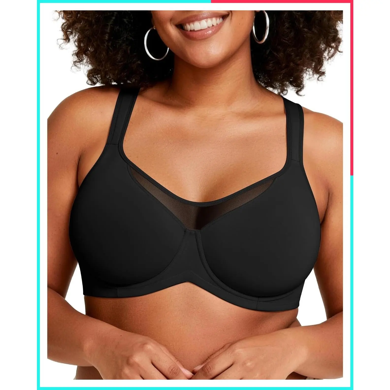 Women's Plus Size Minimizer Bra Full Coverage Unlined Underwire Supportive T-Shirt Bra for Heavy Bust