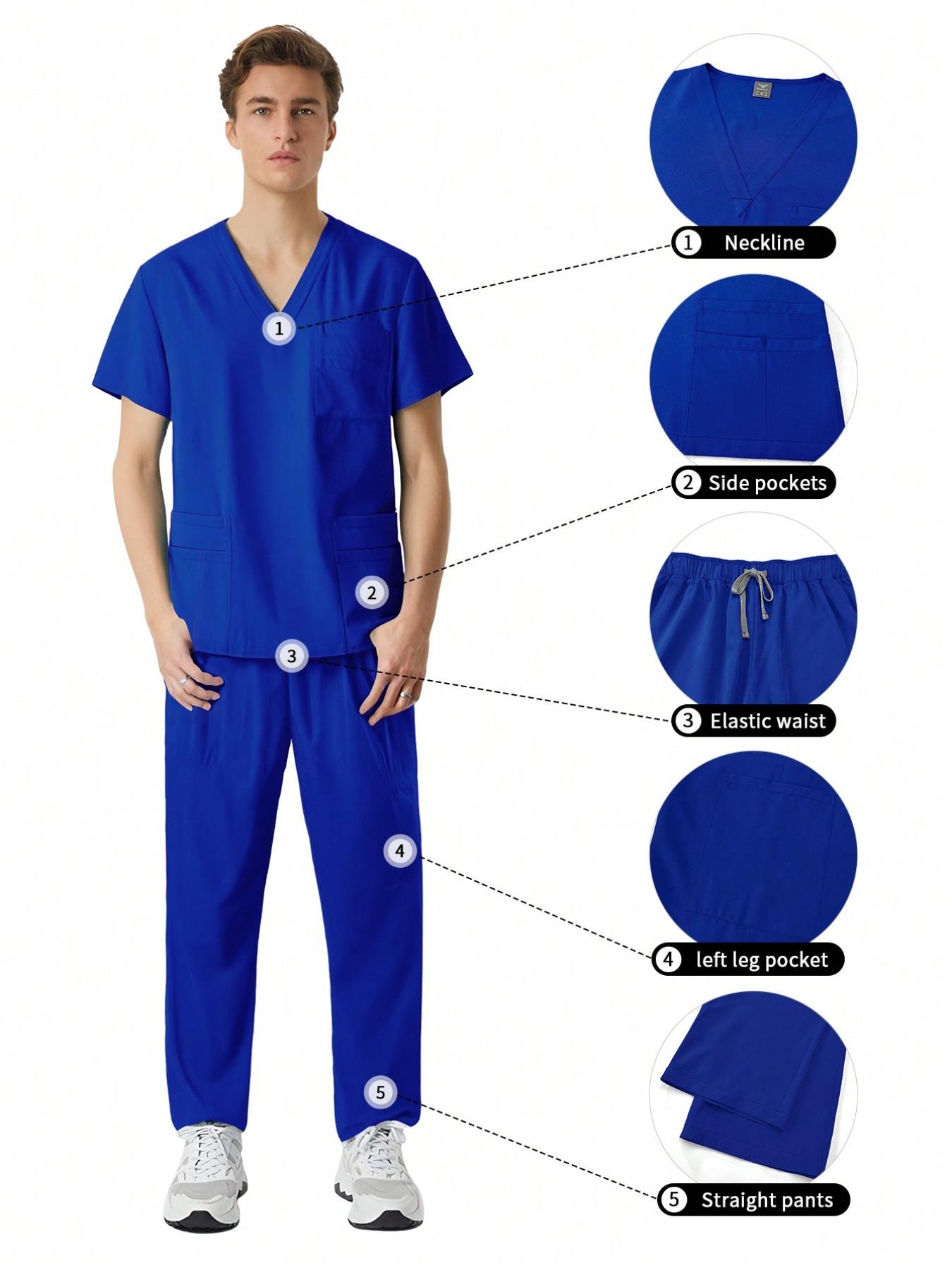 High Quality Professional Workwear Set, Men's SPA Therapist Uniform, Pet Grooming Salon Fashion Comfort Staff Outfit