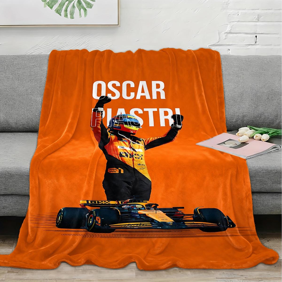Oscar Piastri connection  flannel blanket, exclusive gift for home, office, camping travel, personalized pattern design, modern style, soft texture