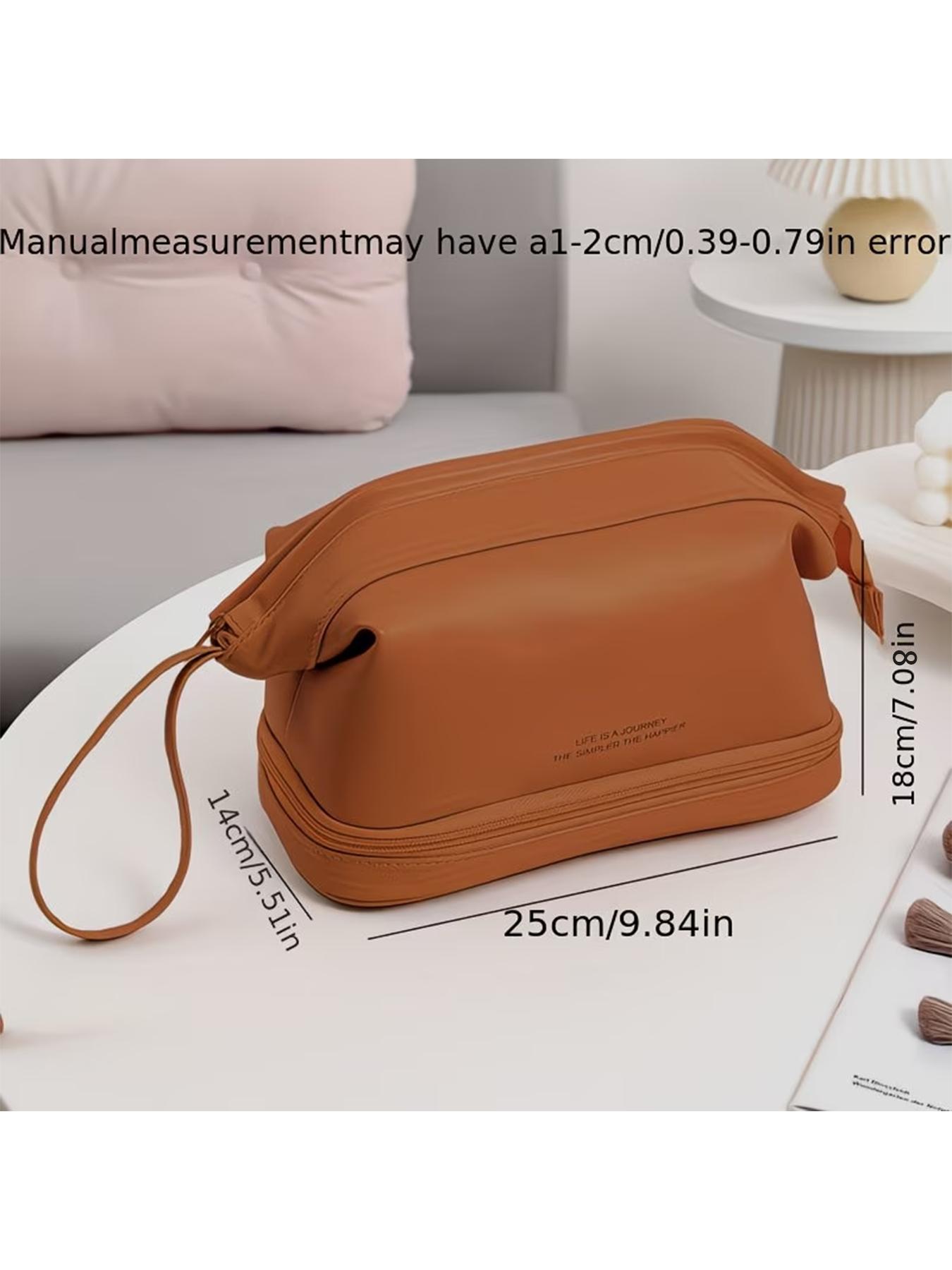 Fashion Cloud Shape Dual Layer Makeup Bag, Large Capacity Portable Travel Cosmetic Case, Ideal for Makeup Brushes, Skincare, Bathroom Essentials