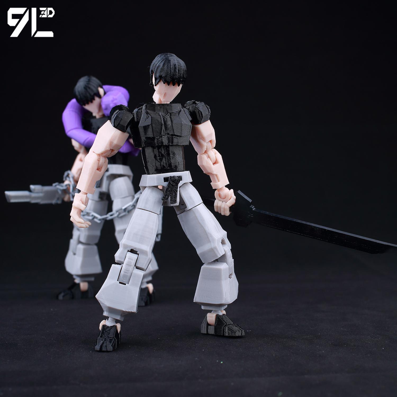 9L3D Printed Jujutsu Kaisen Fushiguro Toji Anime Multi-Jointed Shapeshift Toys Action Figures Mannequin Model Ornaments Gift Toy