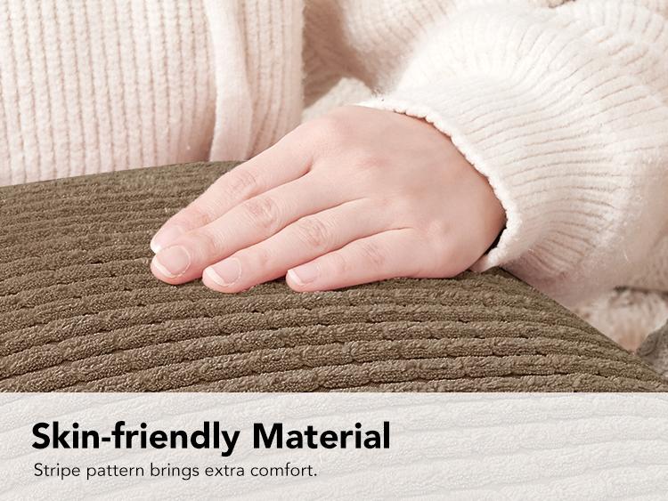 Deconovo 4-Pack Throw Pillow Covers, Soft Corduroy Fabric with Striped Pattern, Perfect for Sofa, Bedroom, and Living Room