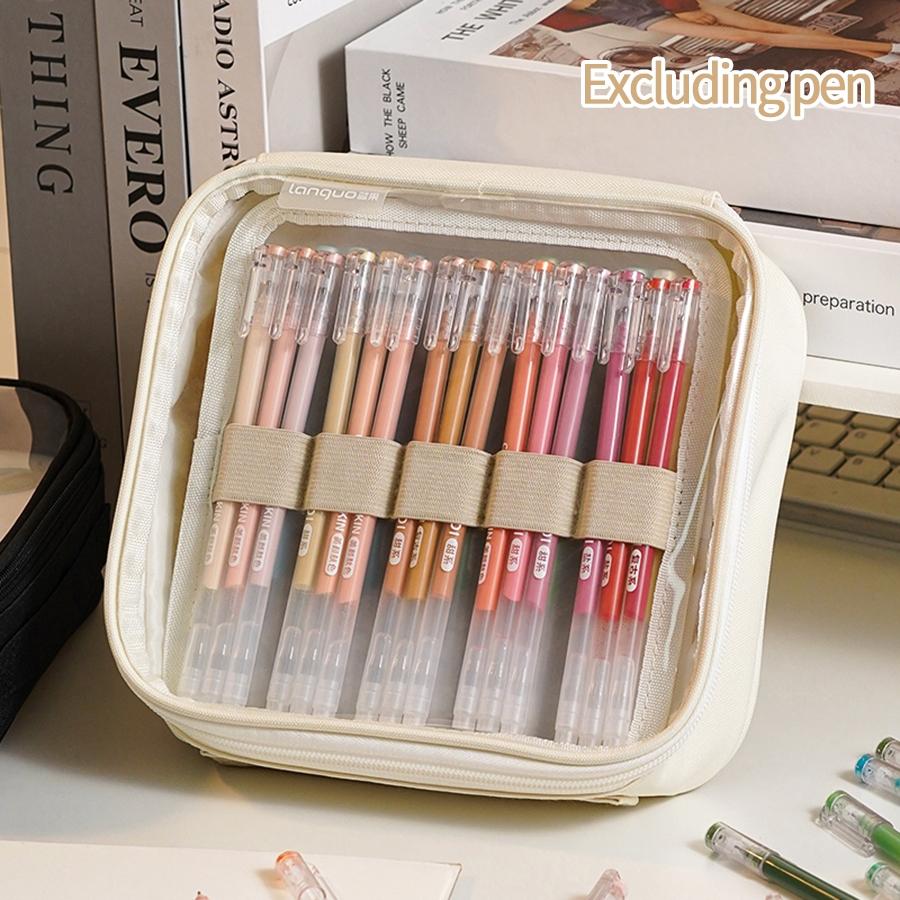 Large Capacity Multi-Layer Pencil Case, Transparent Visible Layer Storage, Multiple Colors Available, Durable and Wear-Resistant