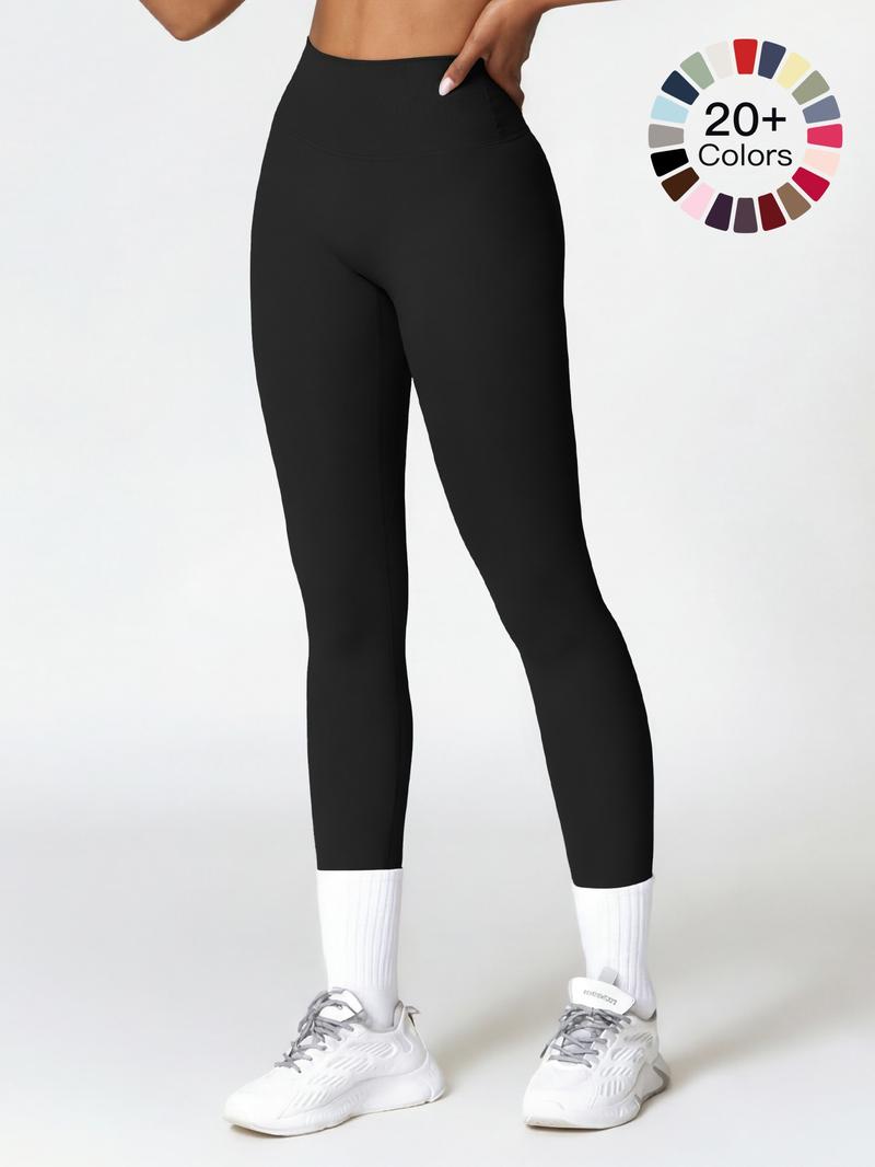 Women's High Waisted Sports Leggings, Solid Color High Stretch Skinny Pants, Ladies Sportswear for Indoor and Outdoor Wear