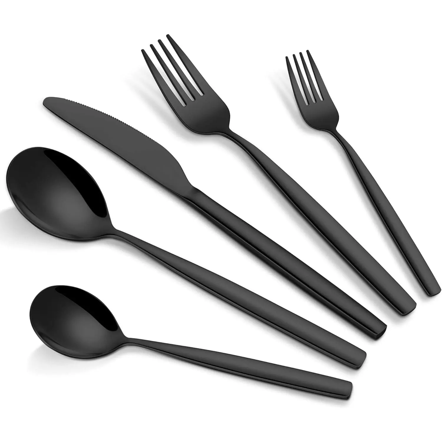 Garvee 30-Piece Black Stainless Steel Flatware Set for 6 – Includes Dinner Knives, Forks & Spoons – Quality Cutlery Set for Everyday Dining