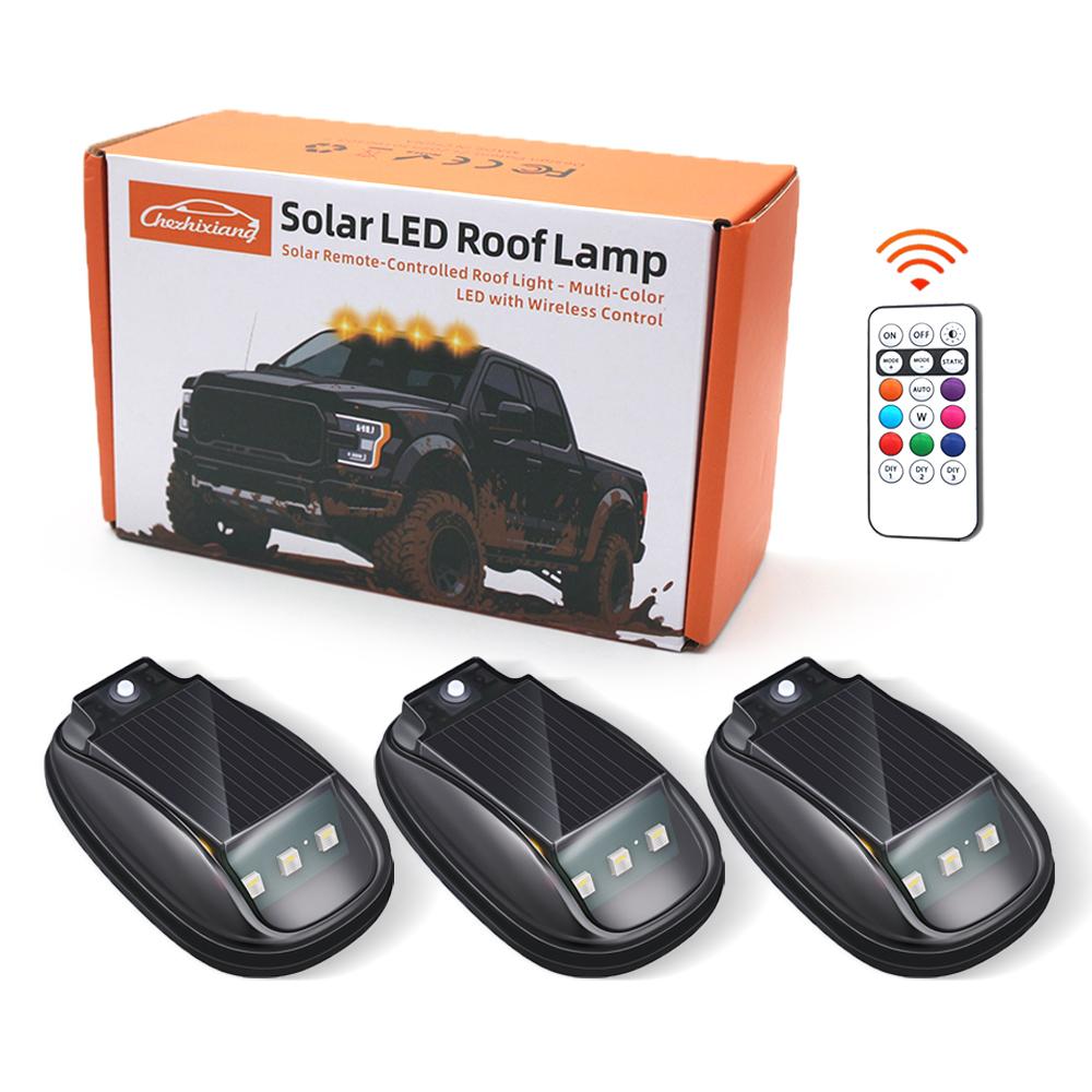 3/4/5Pcs Solar USB Rechargeable Mouse Warning Light, Remote Control Multi-Mode Led Lights Car Roof Decoration Flashing Lamp, Solar Top Light, Strobe Car Lights, Car Light Embellishments
