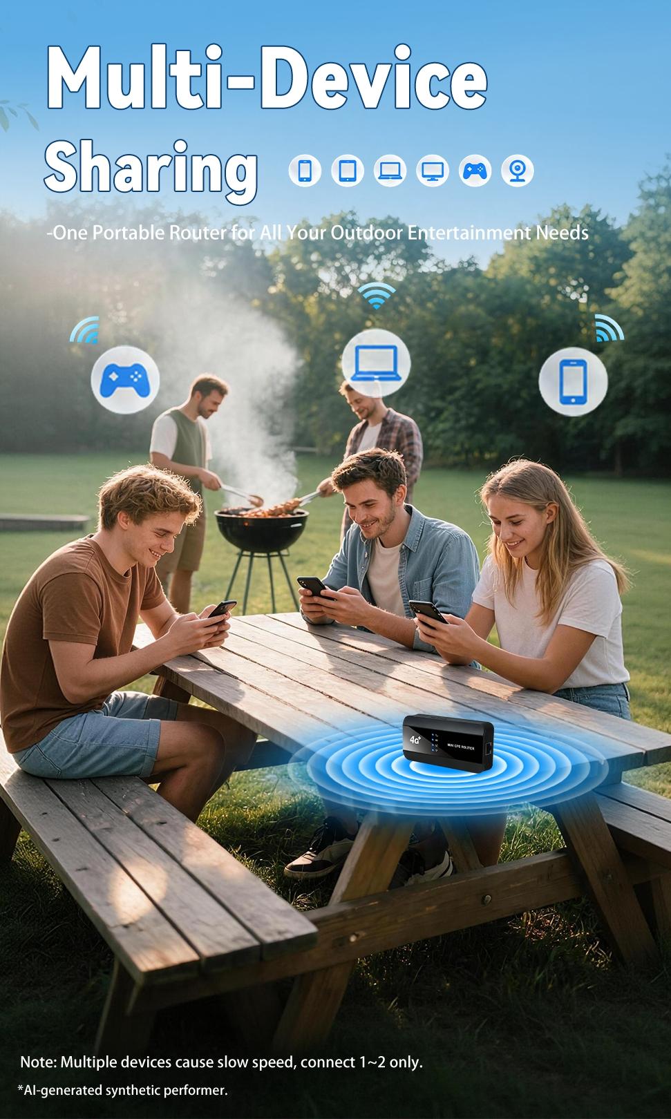 Upgraded 2-in-1 4G LTE Router with Ethernet Port, Portable Mobile Hotspot & Wired Network Router with 3000mAh Battery, SIM Card Supported, Professional Travel WiFi Router for Home and Business