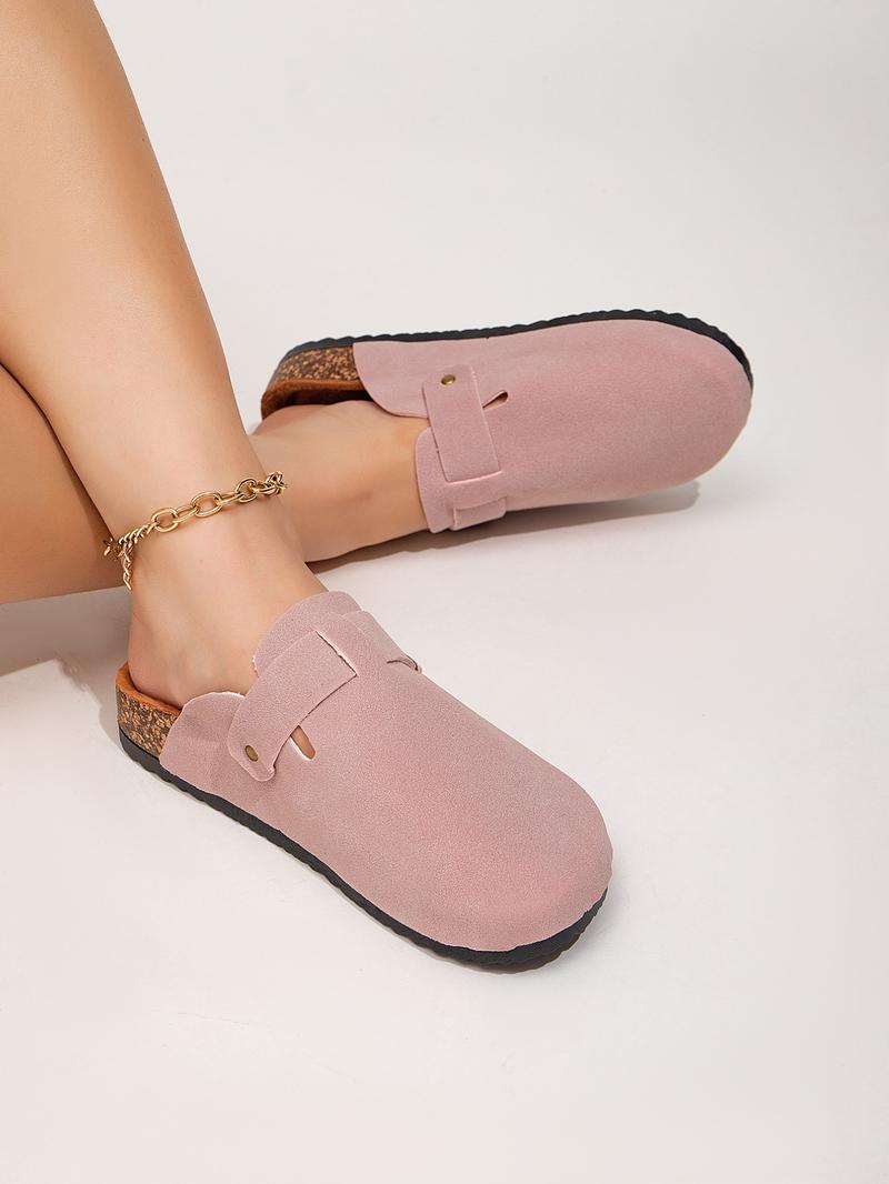 Women's Fashion New Open Toe Slip-On Sandals, Comfortable Single Buckle Design, Casual Outdoor & Indoor Wear, Simple Flat Shoes