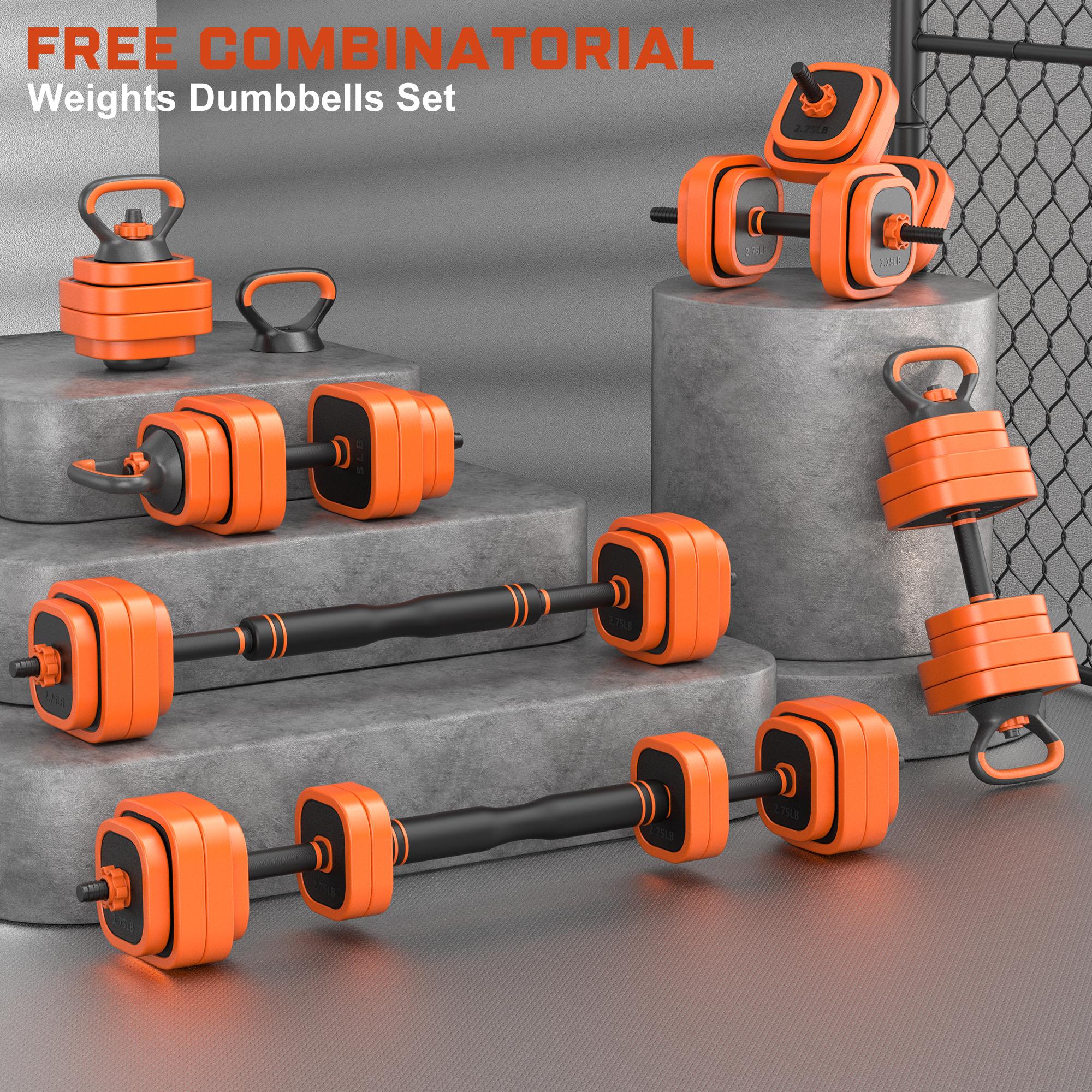 Bearbro 45/65/85lbs Adjustable Dumbbells Set, 4 in 1 Free Weights Dumbbells Set with Connector Used as Dumbbell, Barbell, Push up Stand, Kettlebells for Home Gym Exercises,dealsforyoudays