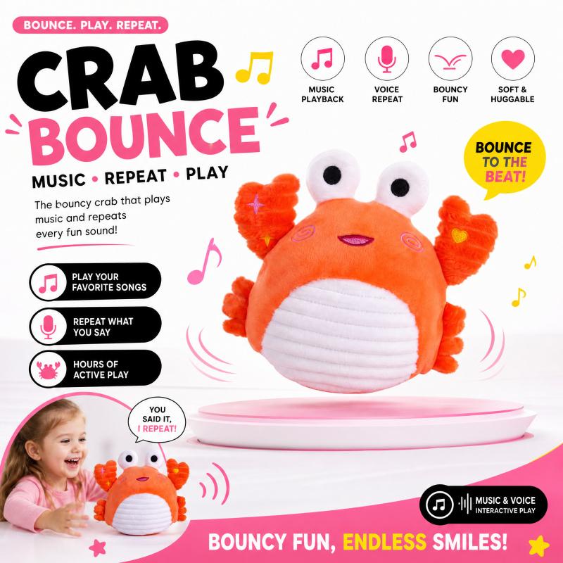 Talking Crab Toy, Repeats Voice, Dancing Musical Crawling Toy for Babies Kids Gift Interactive Sight Word Flash Cards outdoorfun