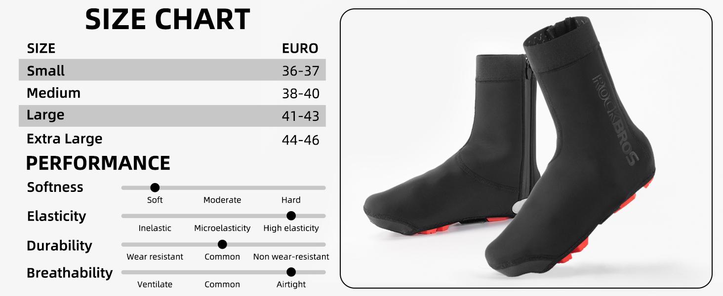 ROCKBROS Cycling Shoe Covers Warm Bike Shoe Cover Warmer Water Resistant Windproof Bicycle Overshoes for Mountain Road Bike Shoes