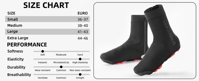 ROCKBROS Cycling Shoe Covers Warm Bike Shoe Cover Warmer Water Resistant Windproof Bicycle Overshoes for Mountain Road Bike Shoes