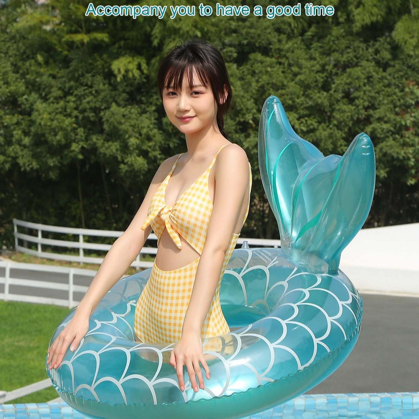 Mermaid Tail Pool Float, Cute Fun Swimming Ring, Outdoor Pool and Beach Use, Party Floating Circle, 1 Piece Pack