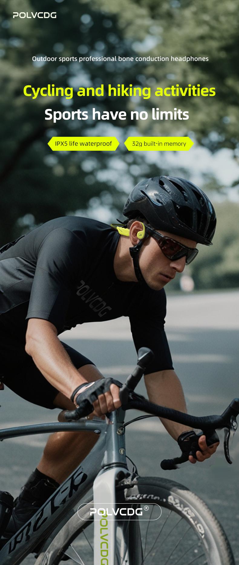 Polvcdg Bone Conduction Bluetooth Wireless Headphones - High-quality sound, suitable for connecting to mobile phones. Perfect for calls, while exercising, running or during sports. Sweat-resistant. Long-wearing without causing discomfort Christmas gift