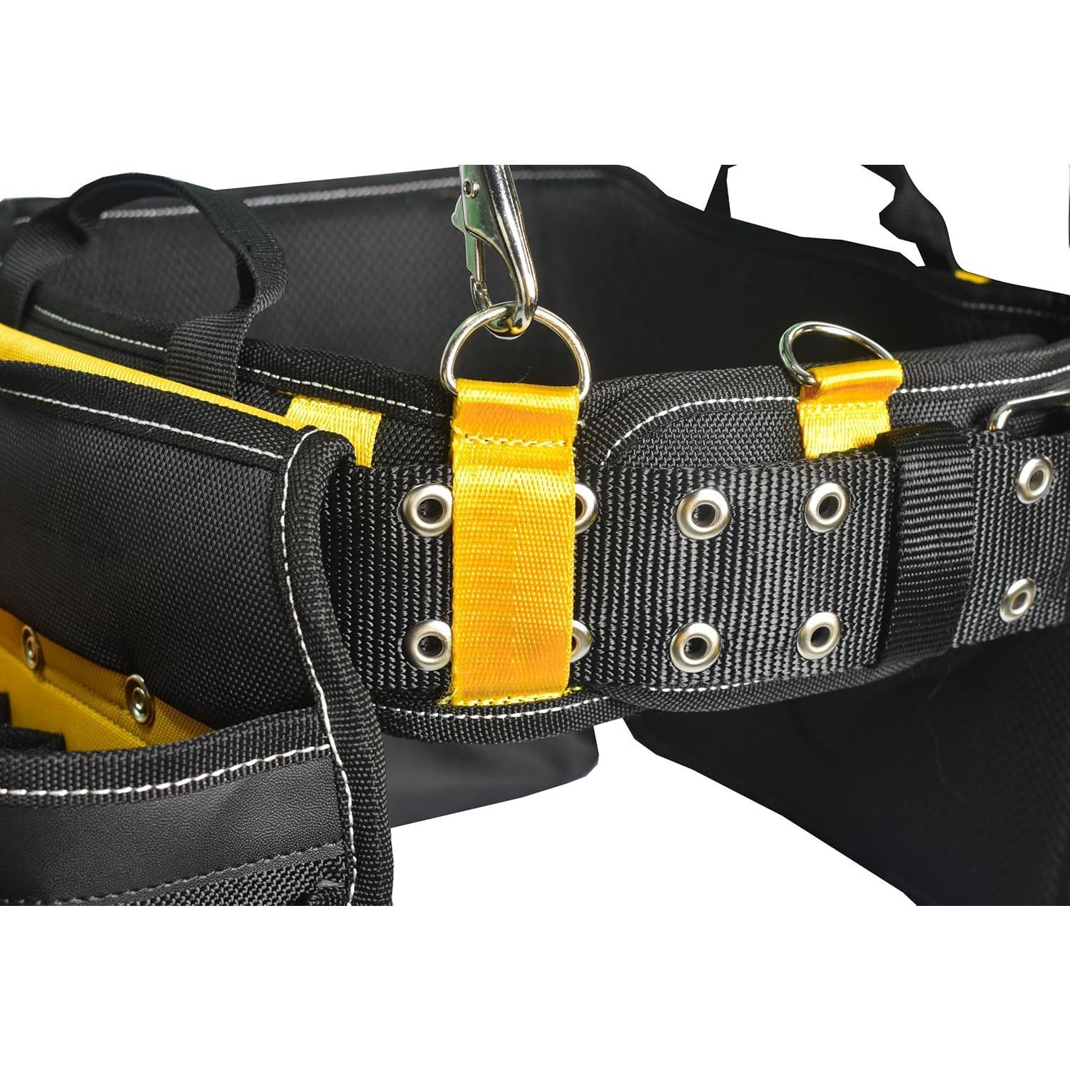 7- Professional Tool Belt with Suspenders for Men - 1680D Construction Tool Belt, Electrician & Carpenter Tool Belt Rig, 32 Pockets Framing Tool Belt for Carpenters & Framers - Fits 36"-49" 7- Professional Tool Belt with Suspenders for Men - 1680D Construction Tool Belt, Electrician & Carpenter Tool Belt Rig, 32 Pockets Framing Tool Belt for Carpenters & Framers - Fits 36"-49"