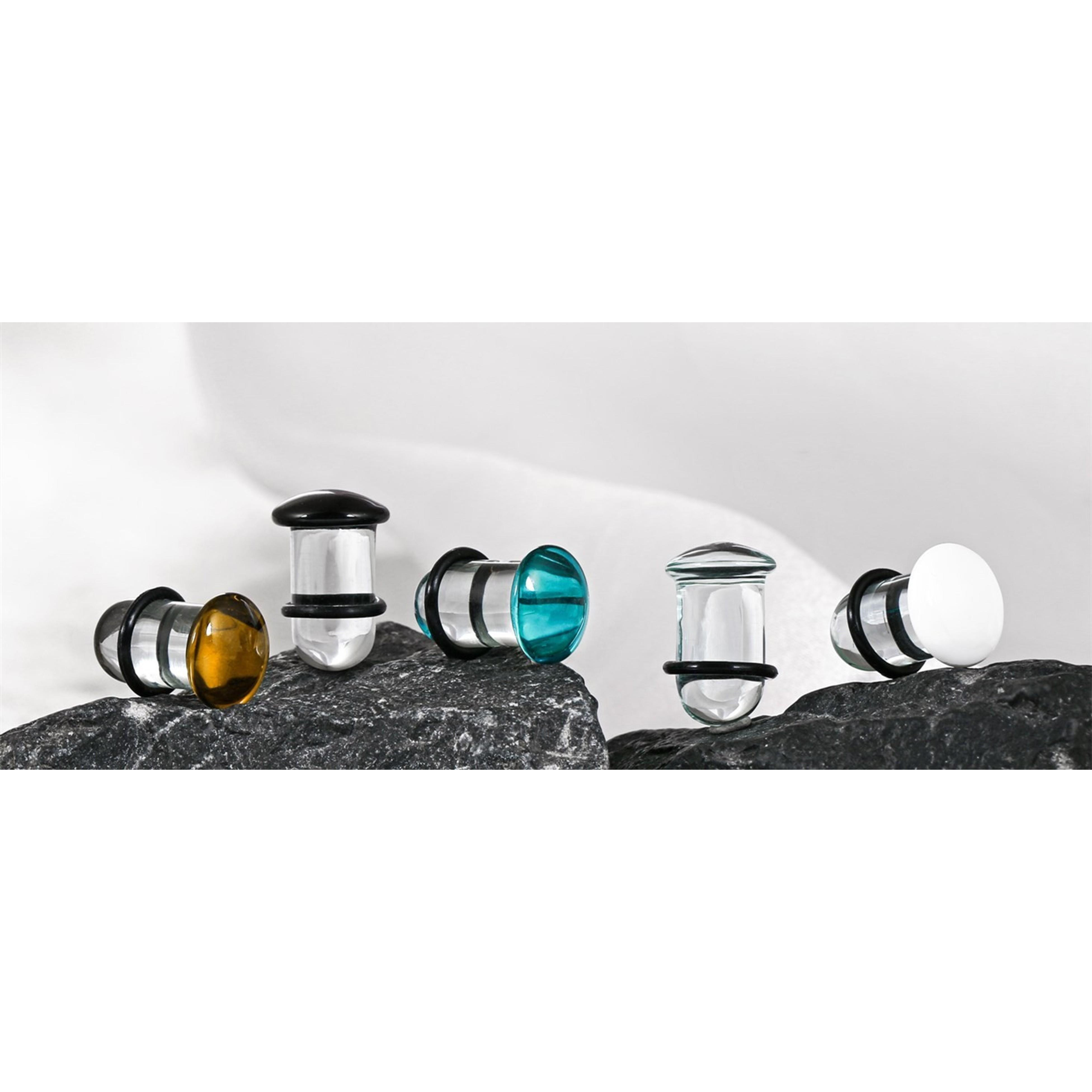 3 PCS 14G-0G Cozy Glass Septum Stretching Kits Pincher Taper with O-Rings Buffalo Septum Retainers Hypoallergenic Fresh Stretch Body Piercing Retainers Ear Hangers