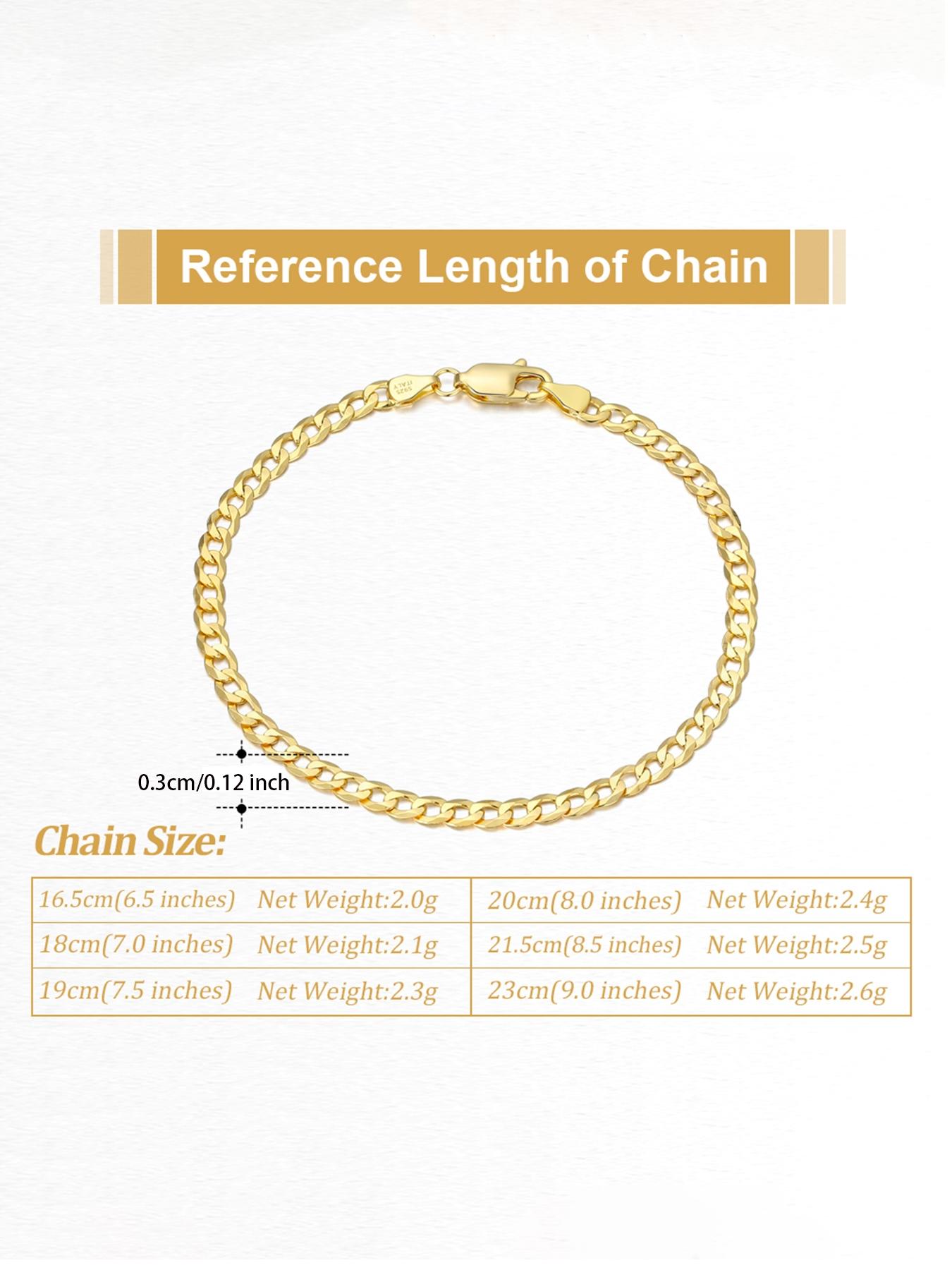 S925 Sterling Silver Classic Cuban Curb Chain Bracelet, Cuban Bracelets, Fashionable Jewelry for Women & Men, Trendy All-match & Exquisite Jewelry for Birthday Gift