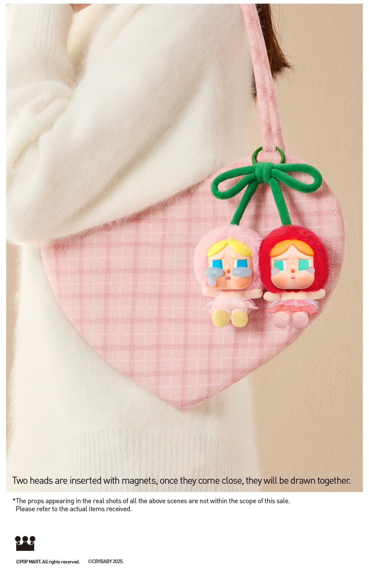 POP MART CRYBABY Crying For Love Series-Vinyl Plush Hanging Card (Love You Cherry Much), Collectible Toys