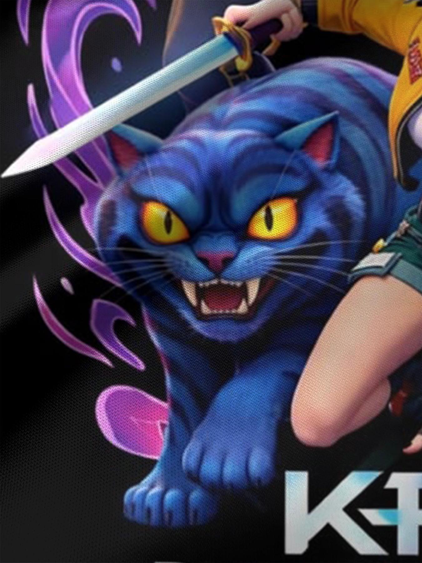 Girls' 3D Dress, Base K-Pop Demon Hunters Anime Full Print, Perfect for Parties, Festive Gifts, Birthday Presents