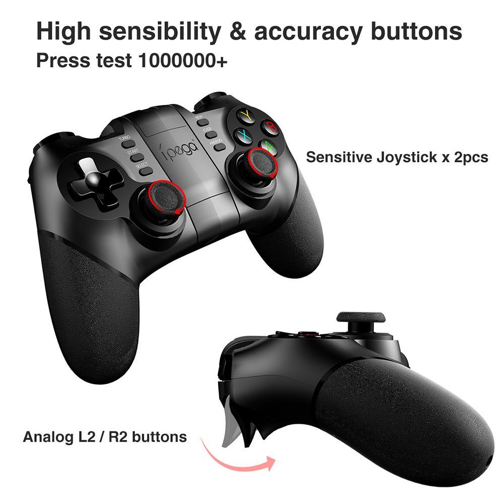 Wireless Gamepad, Bluetooth + 2.4G Wireless Game Controller with Receiver, Gamepad for iPhone Android PC Playstation 4 3 PS4 PS3 Nintendo Switch, Premium Gaming Controllers, Gaming Console Accessories