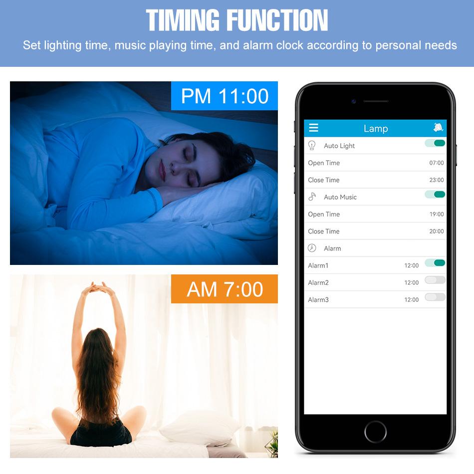 RGB LED Bluetooth Ceiling Light DSP Music Melody Player BT APP Control 256Colors Dimmable 100-240V Smart Timer Switch Memory Function Bedroom Living Room Colorful Atmospheric Night Lamp Festival Party Mlticolor Mood Rhythm Decoration Lighting with Remote