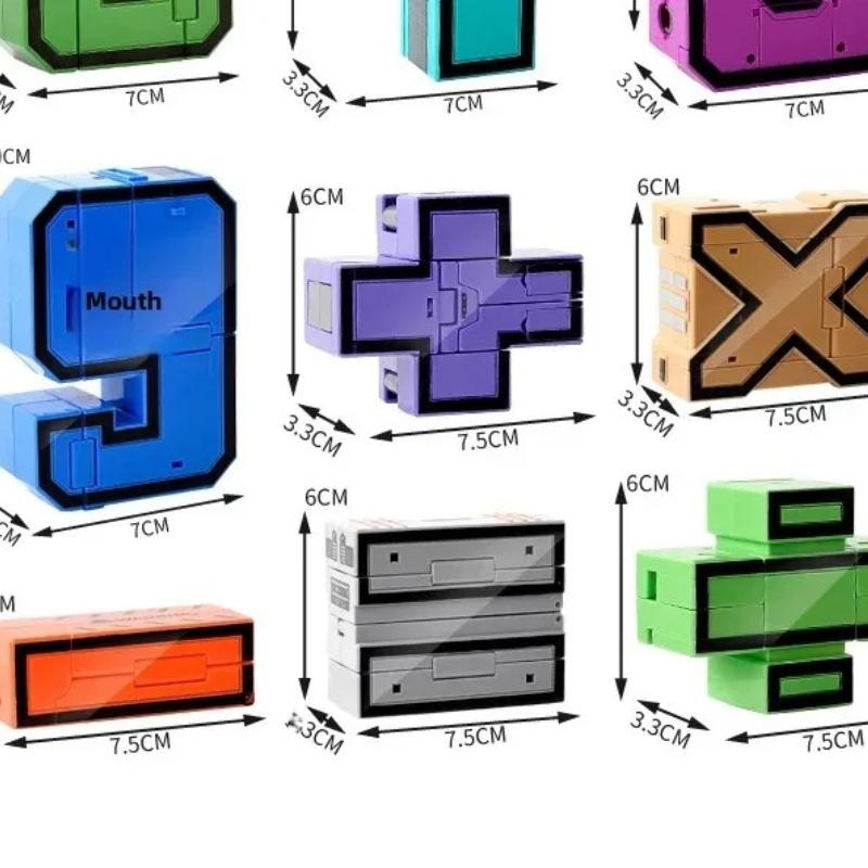 Large Digital Robot Transformer Toy Set Educational Children's Plaything Case Home Building Blocks Action Figure Collectible