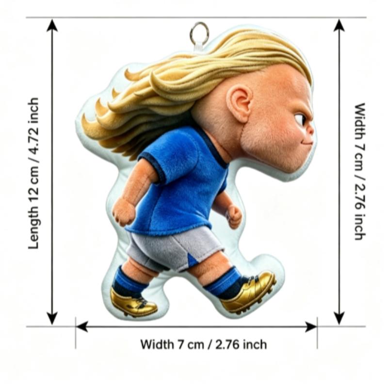 Football World Cup Star Plush Toy Harland Doll, Bag Pendant Stuffed Animal Keychain Charm, Memorial Gift, Collectible Souvenir