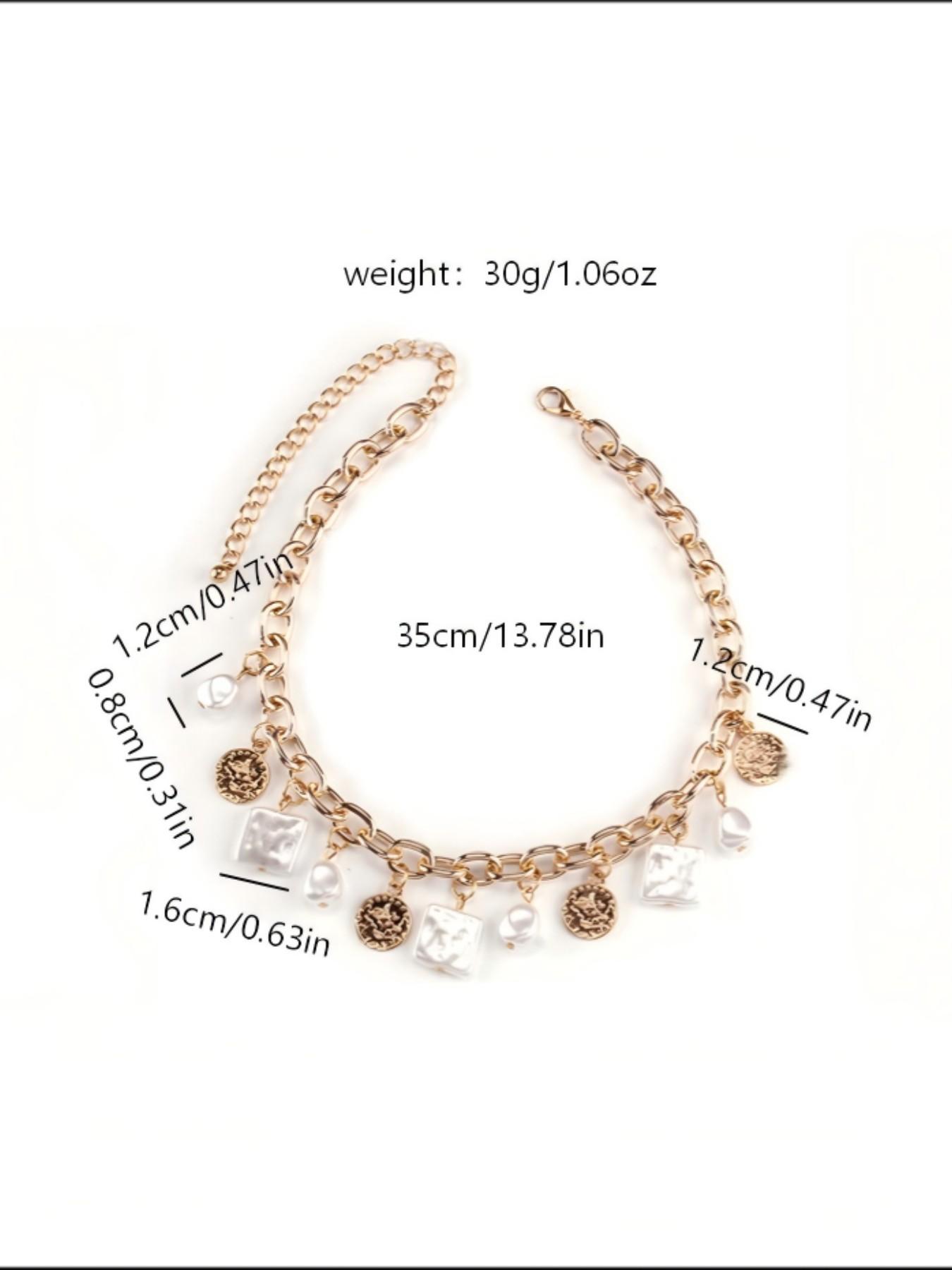 Vintage Bohemian Coin Pearl Thick Chain Necklace for Women, Daily Wear Party Vacation Versatile Necklace, Stylish Jewelry Accessory