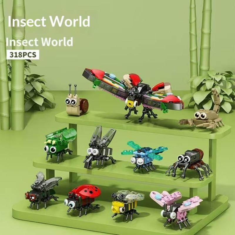 Compatible Lego Insect World Butterfly Dragonfly Building Block Toy, Kids Assembly Handmade Model, Unisex Gift for Boys and Girls