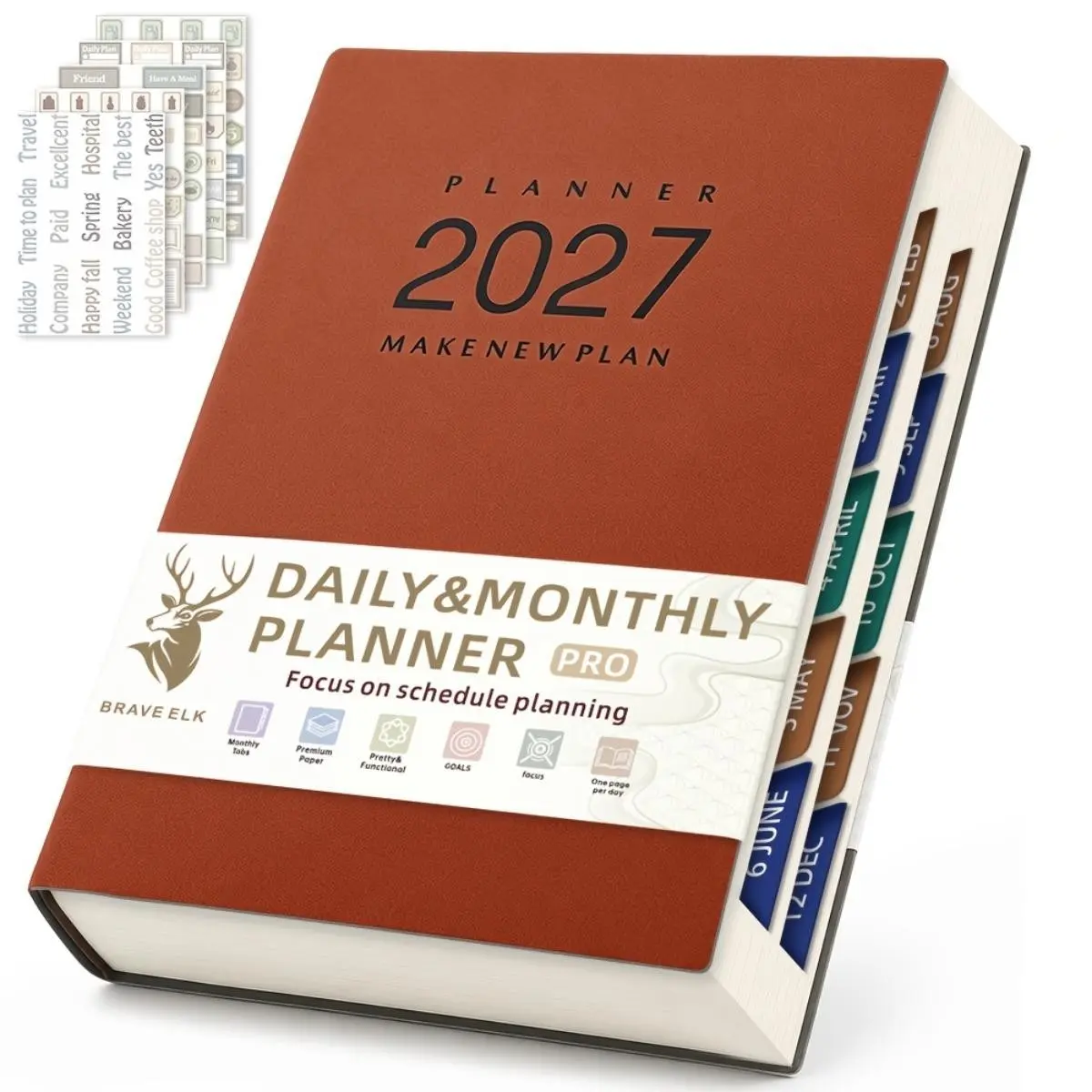 2027 Daily Planner Binder, 400 Pages Habit Tracker, Monthly Weekly Daily Notebook, Time Management Self-Discipline Organizer, Office Study Schedule Tool
