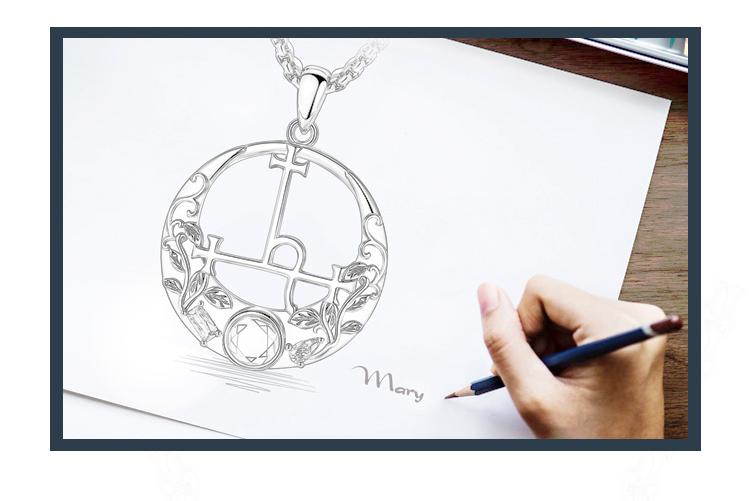 Goddess Lilith Amulet Necklace, S925 Sterling Silver Lilith Sigil Pendant with Black and Purple CZ, Wiccan Handmade Jewelry for Pagan