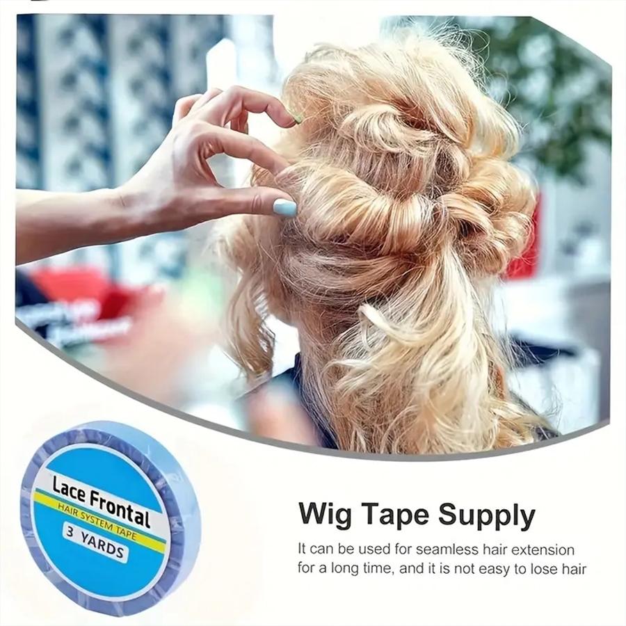 3 Yard 0.8cm Double Sided Wig Tape - Strong Waterproof Adhesive, Transparent, Lace Front Wig Friendly, Easy to Remove, Long-Lasting Hold, Hypoallergenic, Gentle on Skin - Ideal for Wig, Toupee, and Hairpiece Applications, Waterproof Bond