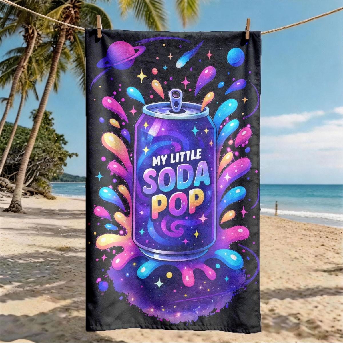 My Little Soda Pop Beach Towel, Large Size, Quick-Dry, Absorbent, Ideal for Beach, Pool, Summer Outing, Outdoor Picnic, Home Use
