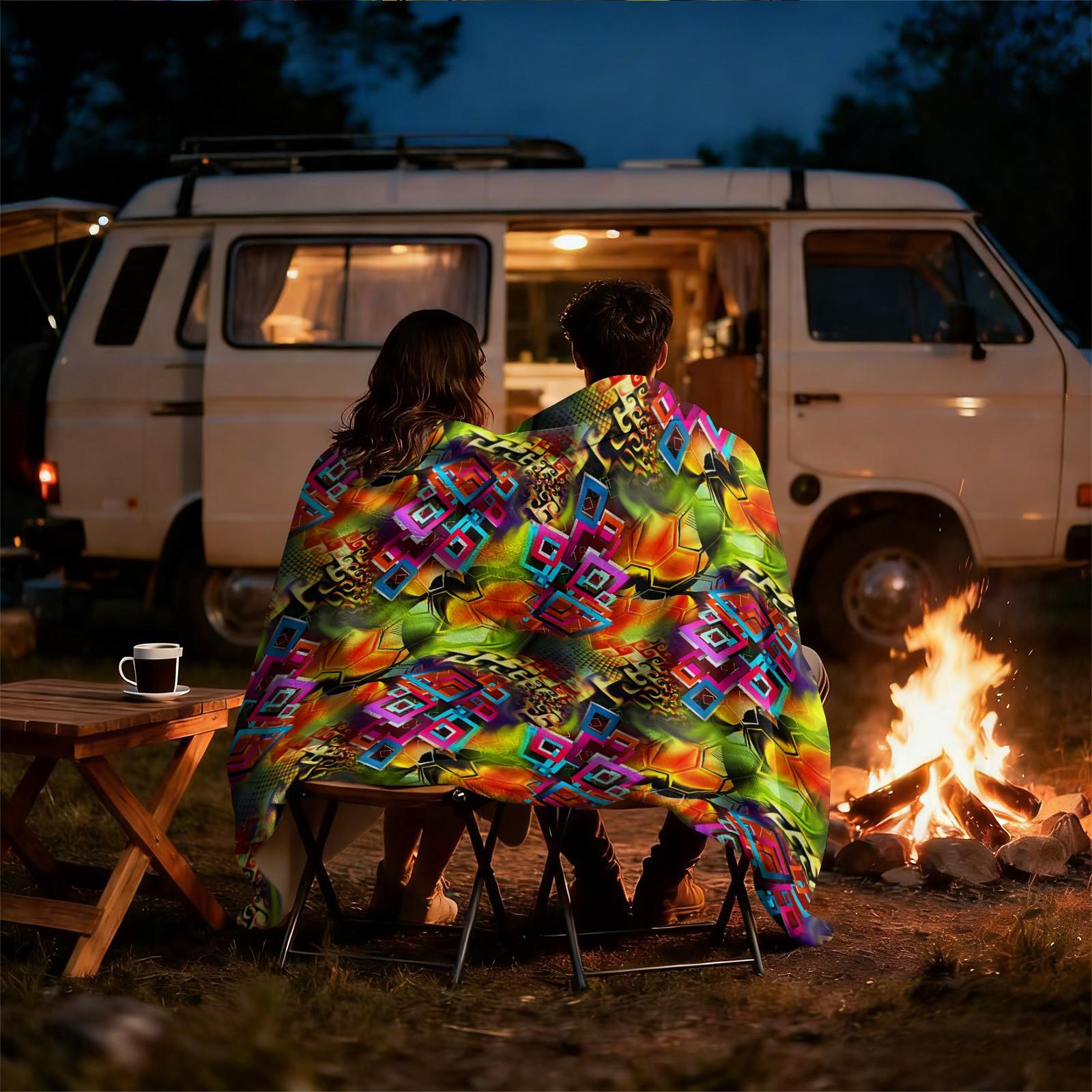 1 Pcs Boho Tribal Print Flannel Blanket, Ethnic Aztec Pattern Throw Blanket, Ultra Soft Fluffy Warm Blanket, Vivid HD Digital Print, Perfect Cozy Gift Blanket for Sofa, Bed, Dorm, Camping, Travel, All Season Use