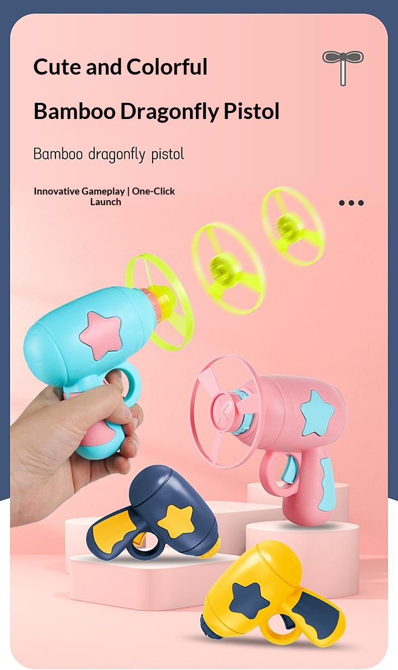 Glow in The Dark Flying Disc Toy Gun, LED Spinning Flying Saucer for Kids & Cats