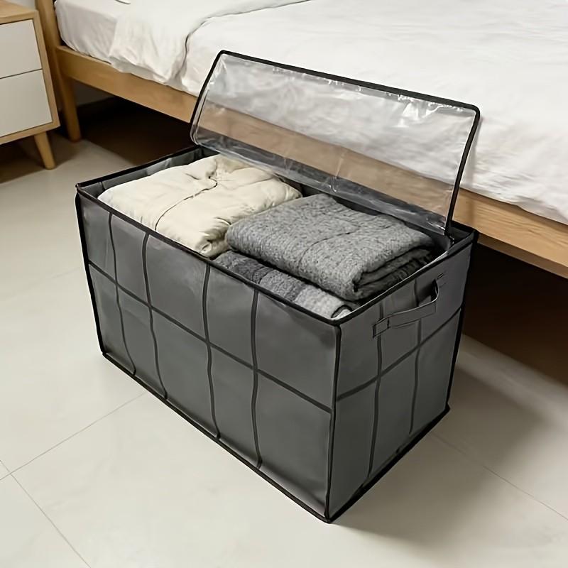 Large Capacity Zippered Storage Box, Mesh Organizer for Clothes, Bedding, Luggage, Travel, Space-Saving Design, Moving Bag, Closet Organizer