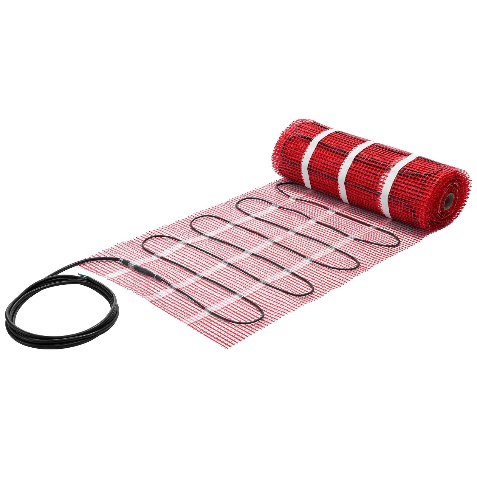 VEVOR 70 sqft Self-Adhesive Mesh Floor Heating Mat System, 120V Electric Radiant Heated Floor System, with Smart Control Thermostat & Alarm, Easy Installation for Tile, Stone, Vinyl