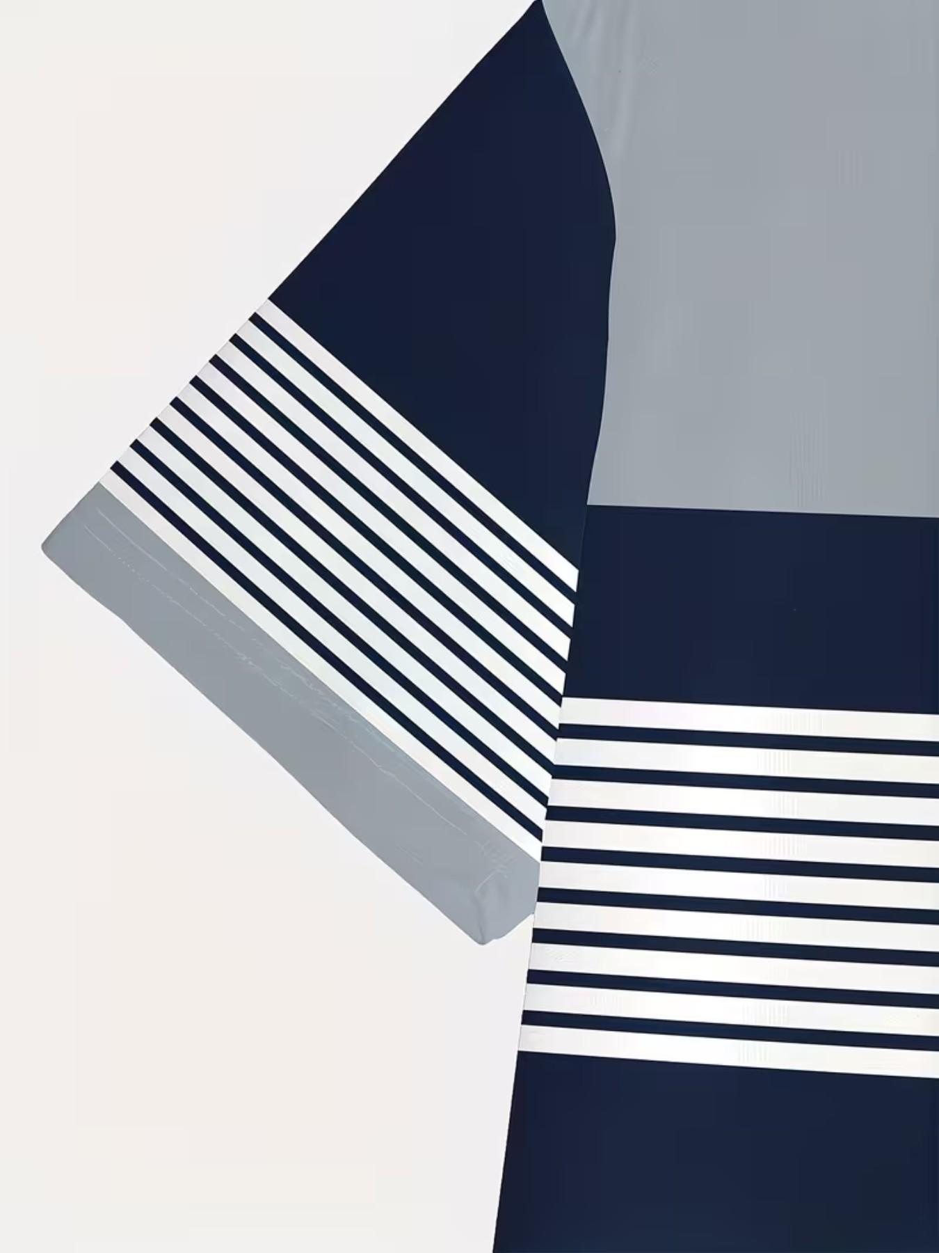 Men's Casual T-Shirt, Lightweight Polyester, All over Print, Slim-Fitting, Round Neck, Four-Season Comfort, Fashionable Daily Wear