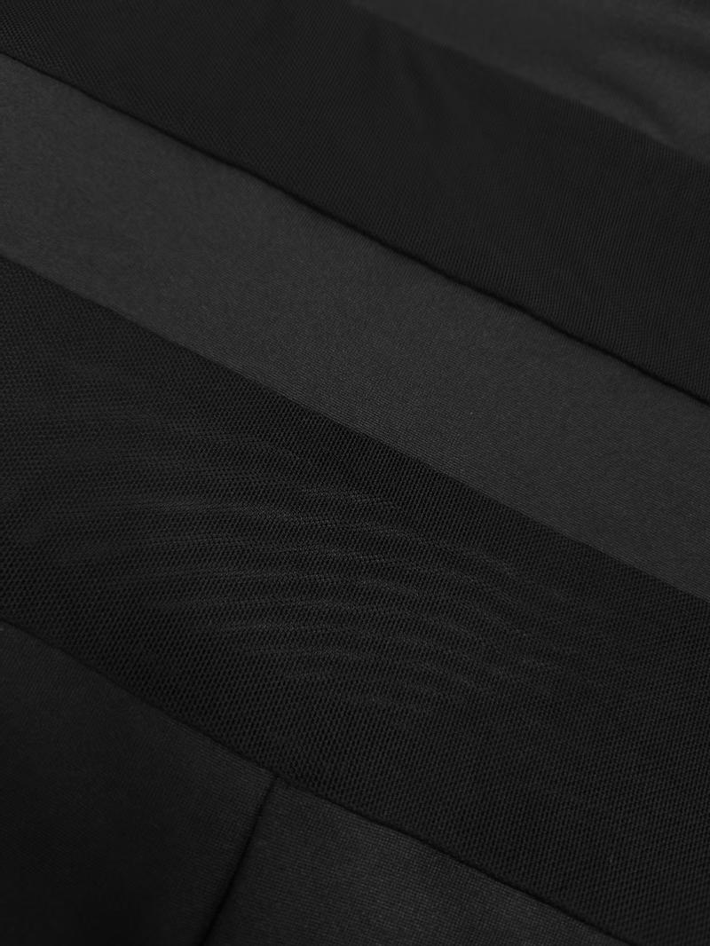 Elegant Solid Color One Shoulder Jumpsuit for Women, Mesh Splice Design, High Stretch, Breathable Fabric, All Season Versatile, Suitable for Casual and Formal Evening