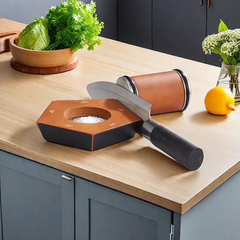 Rolling Knife Sharpener with 2 Diamond Disc, Professional Rolling Knife Sharpener Kit with 5 Magnetic Angle Offer 12/15/18/20/22° for Kitchen Knives