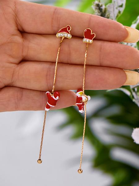 Fashion Creative Climbing Santa Claus Tassel Earrings, Christmas Jewelry for Women, Unique Design, Perfect Holiday Gift