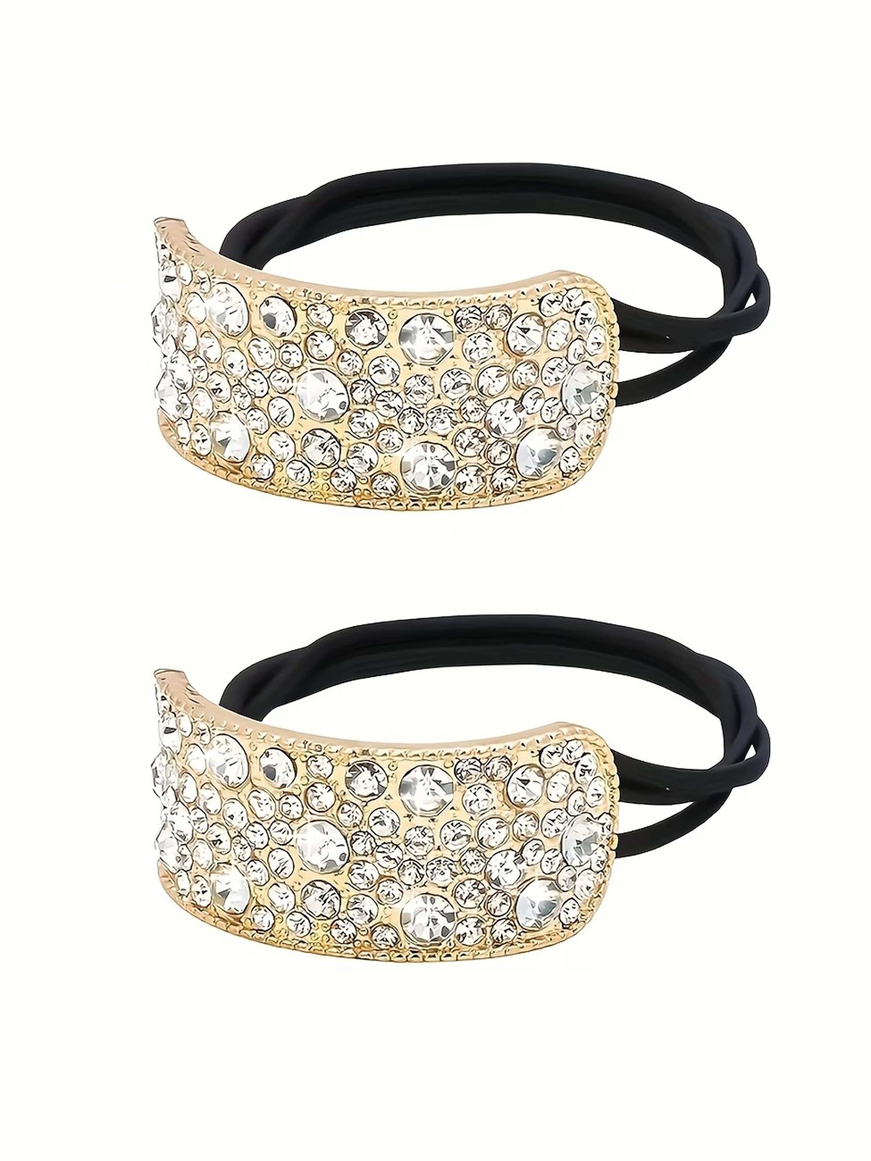 Fashion Rhinestone Hair Tie, Unique Sparkling Ponytail Holder, Elastic Hair Rope, Stylish Women's Fashion Hair Band