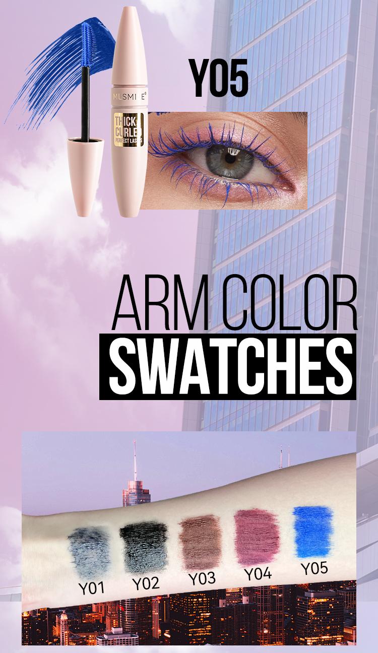 MLSMILE 2-color mascara, thickening, lengthening, curling, smudge-proof and waterproof, suitable for creating length and volume, vegan, no animal testing, holiday gift for women.