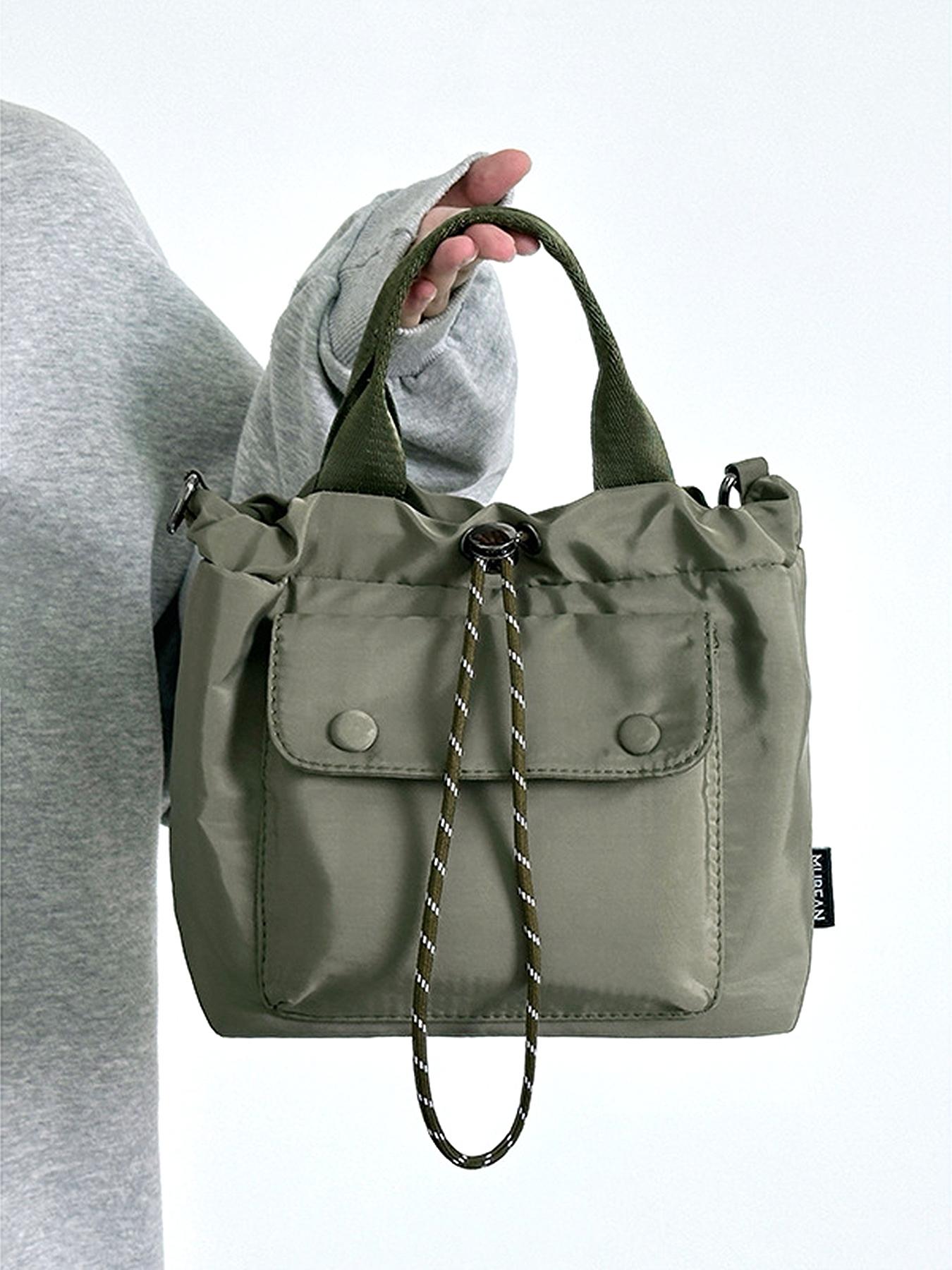 Casual drawstring bucket bag, versatile lightweight handbag, Casual Messenger Bags, textured shoulder crossbody bag, solid color shoulder commuter bag, suitable for daily commuting, Adjustable Shoulder Bag, Cross Body Bags