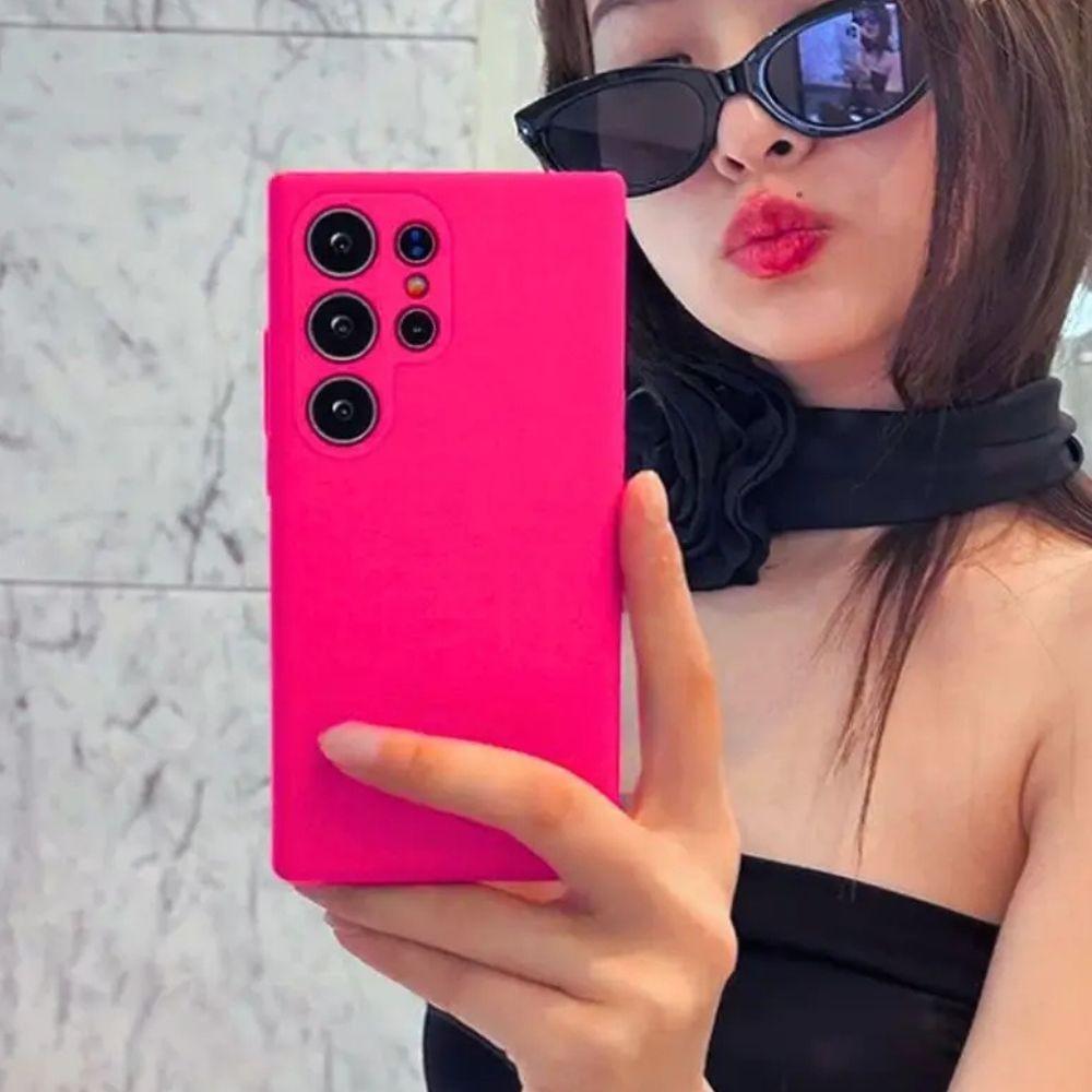 Fluorescent Liquid Silicone Phone Case for Samsung S26 Ultra S25 S24 S23 Ultra, Anti-Drop Soft Edge Cover, Protective Shell