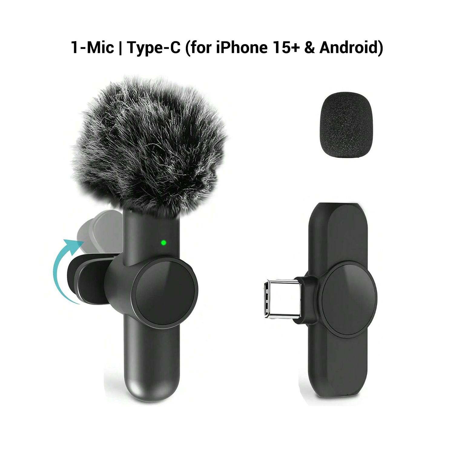 Portable Wireless Lavalier Microphone, 1 Set Professional Wireless Collar Clip Mic for iPhone & Android Phone, Plug-play Lapel Mic for Video Recording, Teaching, Interviews, Podcast, Tiktok & Vlog, Gift, Live Streaming Equipment